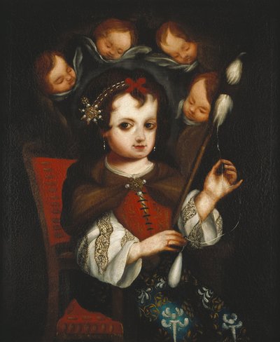 Virgin Mary Spinning by Unbekannt Unbekannt